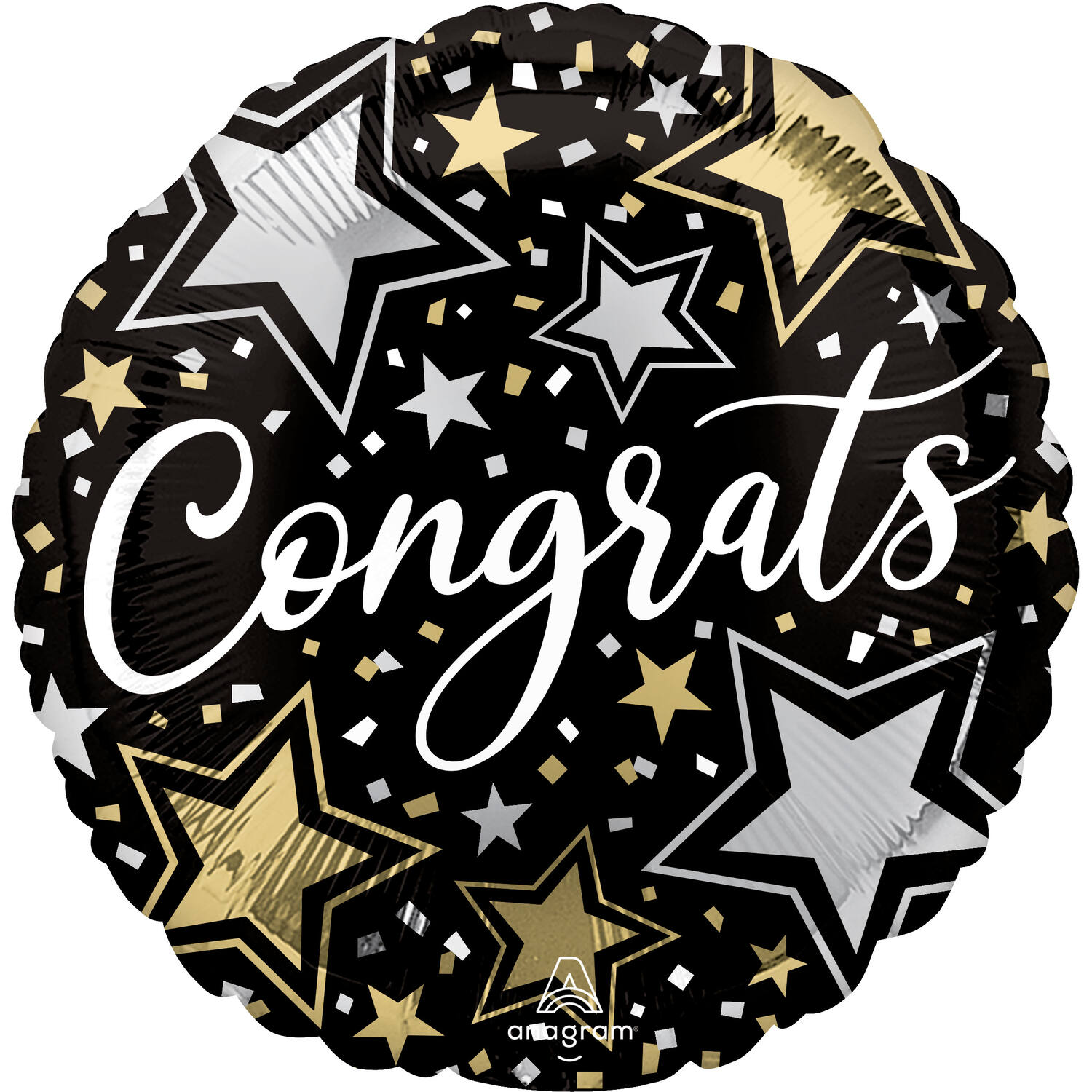 Foil Balloon – "Congrats" – Stars – 45 cm